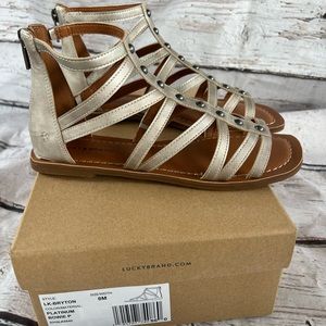 NEW size 8 Lucky Brand Bryton platinum gladiator sandal